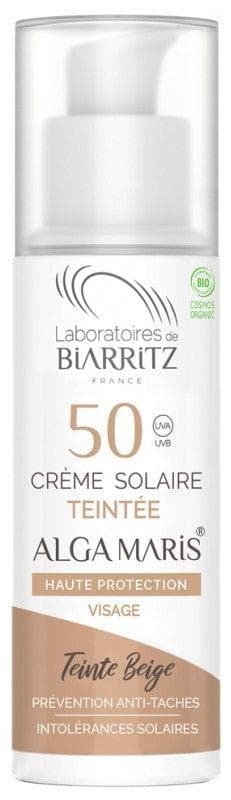 Laboratoires de Biarritz Alga Maris High Protectin Tinted Sunscreen Face SPF50 Organic 50ml Colour: Beige