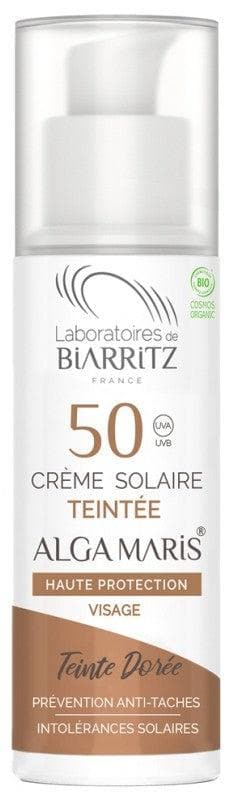 Laboratoires de Biarritz Alga Maris High Protectin Tinted Sunscreen Face SPF50 Organic 50ml Colour: Golden