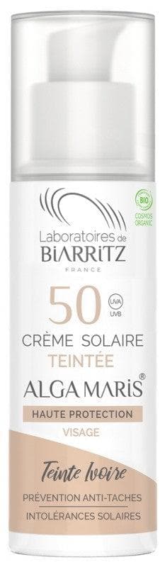 Laboratoires de Biarritz Alga Maris High Protectin Tinted Sunscreen Face SPF50 Organic 50ml Colour: Ivory