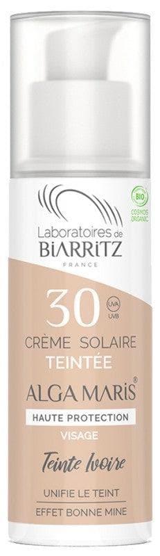 Laboratoires de Biarritz Alga Maris Organic Face Tinted Sunscreen SPF30 50ml Colour: Ivory