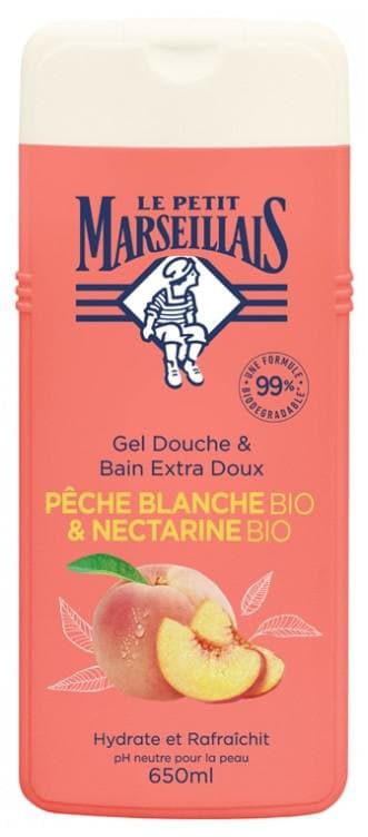 Le Petit Marseillais Extra Gentle Bath & Shower Gel White Peach & Organic Nectarine 650ml