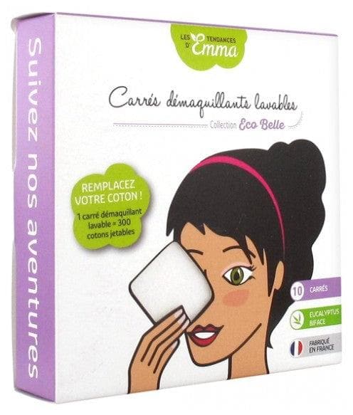 Les Tendances d'Emma Collection Eco Belle Washable Make-up Removal Squares 10 Two-sided Eucalyptus Squares