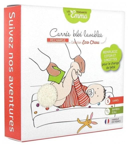 Les Tendances d'Emma Collection Eco Chou Baby Square Refill 5 Bamboo Washable Squares