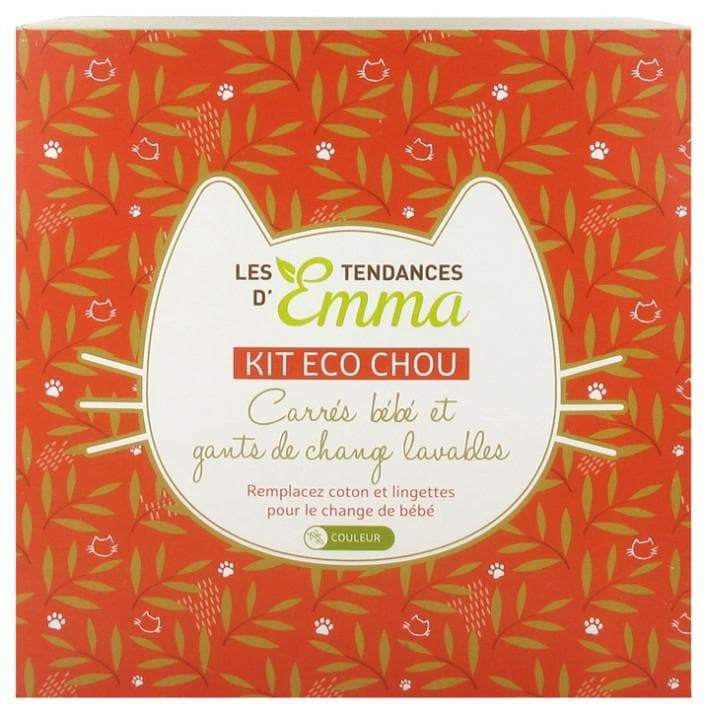 Les Tendances d'Emma Kit Eco Chou Cotton Washable Baby Squares and Change Gloves Colour