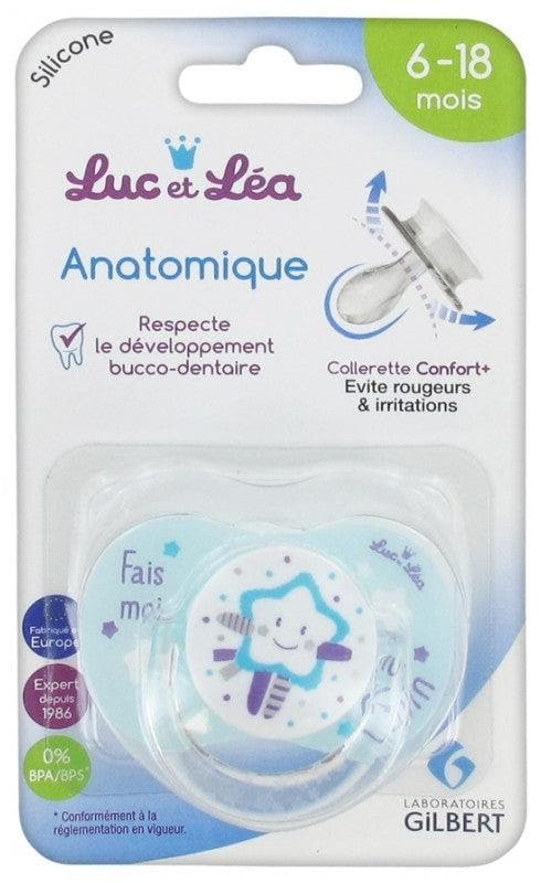 Luc et Léa Anatomical Silicon Soother with Ring 6-18 Months Model: Fais moi un calin