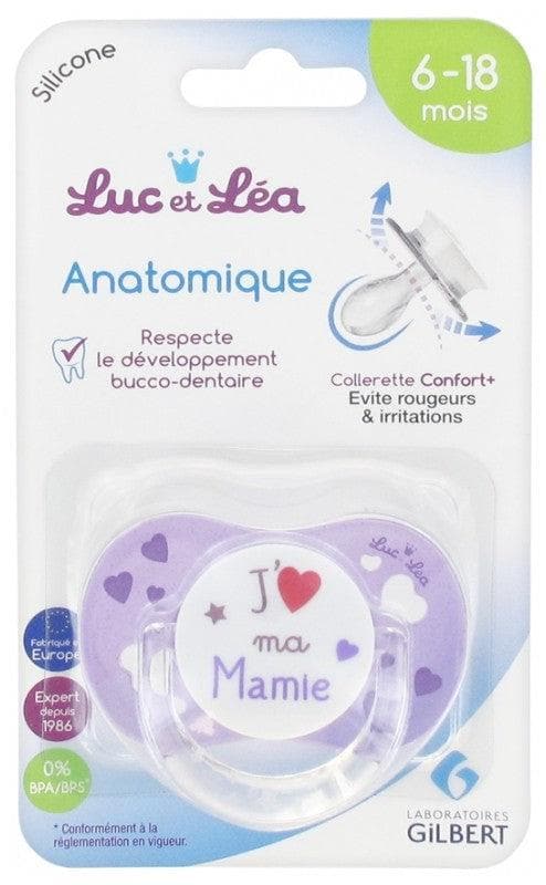 Luc et Léa Anatomical Silicon Soother with Ring 6-18 Months Model: J'aime ma mamie