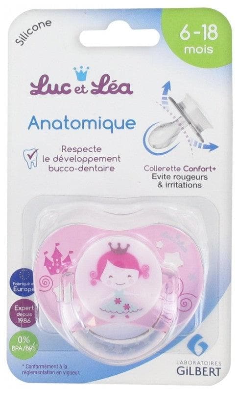 Luc et Léa Anatomical Silicon Soother with Ring 6-18 Months Model: Princess