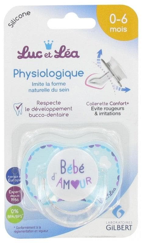 Luc et Léa Physiological Silicon Soother with Ring 0 6 Months Model: Bébé d'Amour