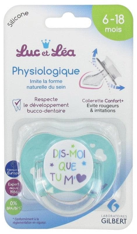 Luc et Léa Physiological Silicone Soother with Ring 6-18 Months Model: Dis-moi que tu m'aimes