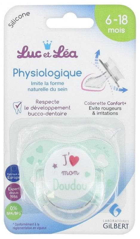 Luc et Léa Physiological Silicone Soother with Ring 6-18 Months Model: I love my Comforter