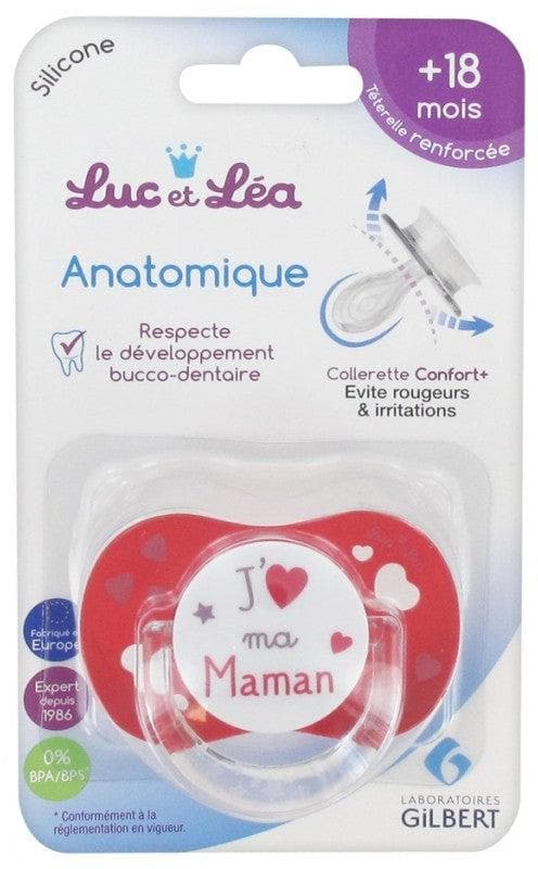 Luc et Léa Silicone Anatomic Soother with Ring + 18 Months Model: I love my Mother