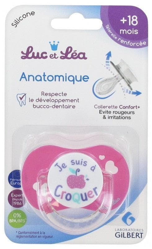 Luc et Léa Silicone Anatomic Soother with Ring + 18 Months Model: I'm delicious