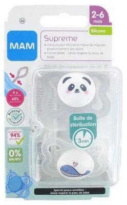 MAM - Supreme 2 Soothers Silicon 2-6 Months