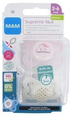 MAM - Supreme Night 2 Silicone Soothers 2-6 Months