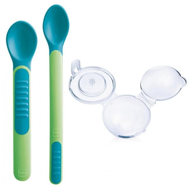 MAM Thermosensitive Spoons + Case 6 Months and + Colour: Blue