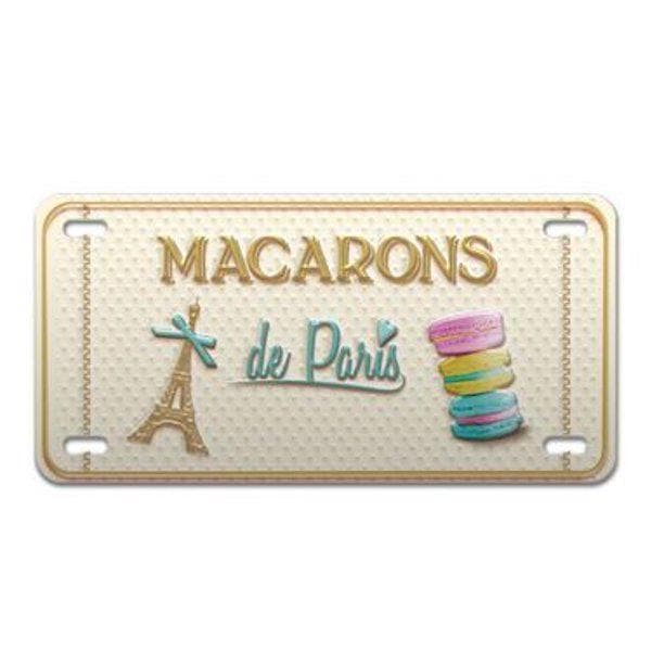 Macarons de Paris Metal License Plate Wall Art