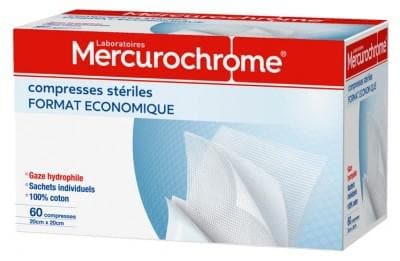 Mercurochrome - 60 Cotton Sterile Compresses Economic Size