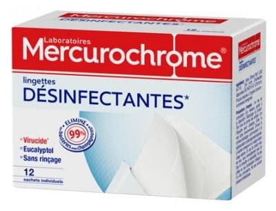 Mercurochrome - Disinfectant Wipes 12 Individual Sachets