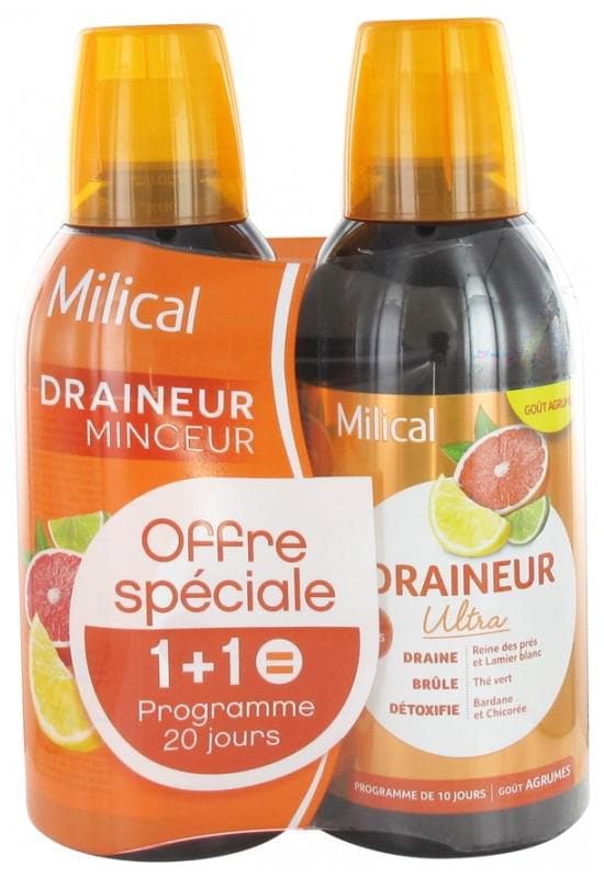 Milical Draining Ultra Slimness 2 x 500ml Flavour: Citrus