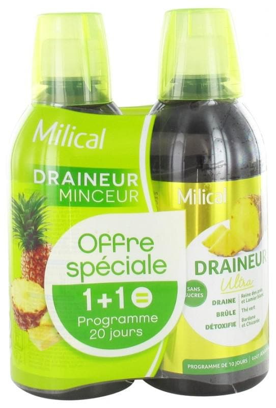 Milical Draining Ultra Slimness 2 x 500ml Flavour: Pineapple