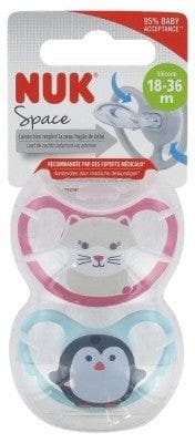 NUK - Space 2 Silicone Soothers 18-36 Months