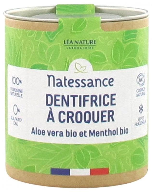 Natessance Chewable Toothpaste Organic Aloe Vera and Organic Menthol 80 Tablets