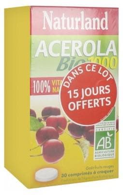 Naturland - Acerola Bio 1000 2 x 30 Tablets to Crunch