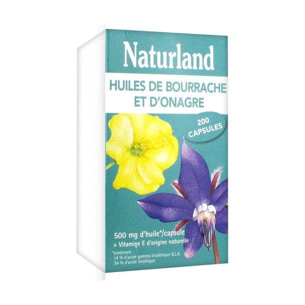 Naturland Borage and Evening Primrose Oils 200 Gel-Caps