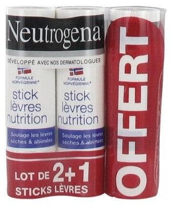 Neutrogena - Lip Stick Nutrition 3 x 4.8g + in which 1 Free