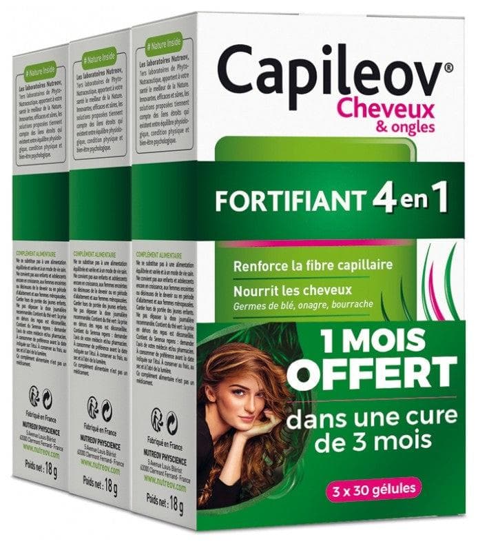 Nutreov Capileov Hair & Nails Fortifying 4-in-1 3 x 30 Capsules