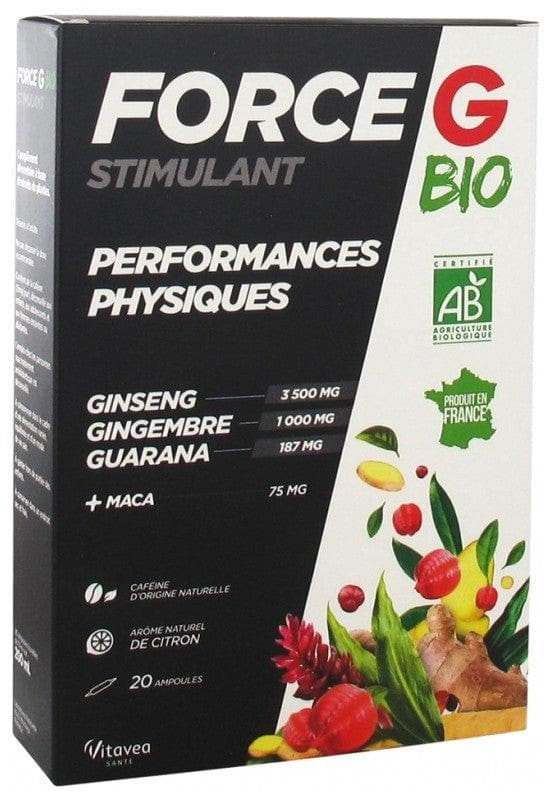 Nutrisanté Force G Organic Stimulant Physical Performances 20 Phials