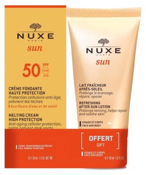 Nuxe Sun Face Melting Cream SPF50 50ml + Refreshing After-Sun Lotion Face and Body 50ml Free