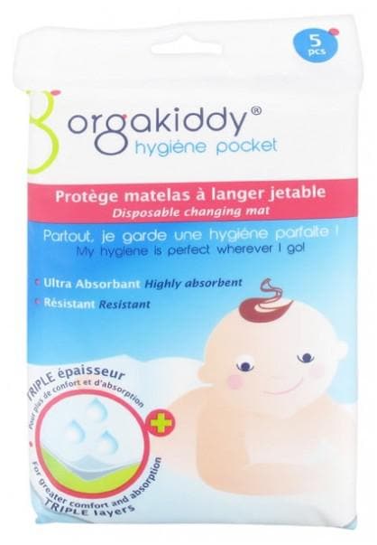 Orgakiddy Disposable Changing Mat Protects 5 Mattress Protects