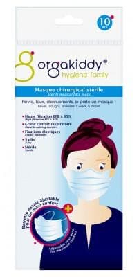 Orgakiddy - Sterile Medical Face Mask Pouch of 10 Masks
