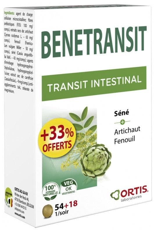 Ortis Bénétransit Intestinal Transit 54 Tablets + 18 Free Tablets