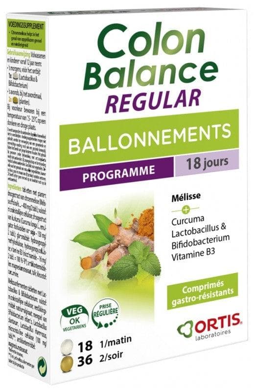 Ortis Colon Balance Regular Bloating Program 36 Plant Tablets + 18 Ferment Lactic Tablets