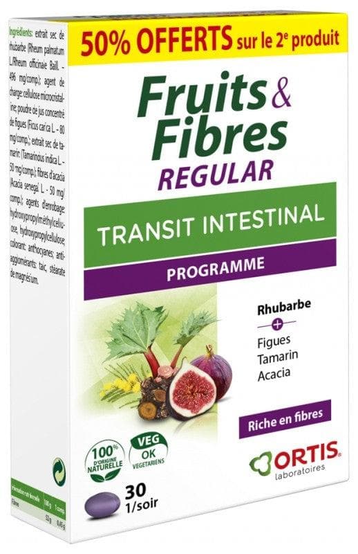 Ortis Fruits & Fibres Regular Intestinal Transit 2 x 30 Tablets