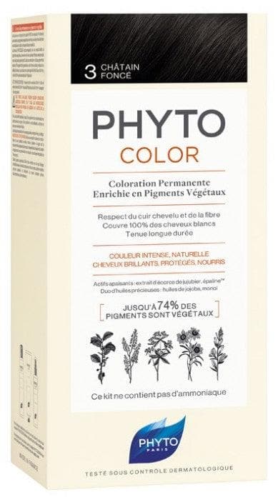 Phyto Color Permanent Color Hair Colour: 3 Dark Brown