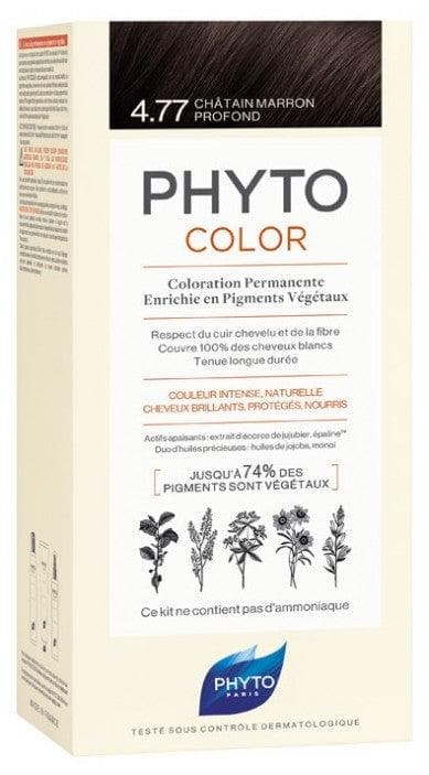 Phyto Color Permanent Color Hair Colour: 4.77 Deep Brown Chestnut
