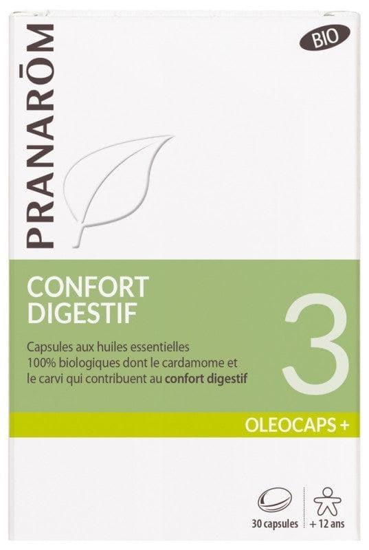 Pranarôm Oléocaps+ Organic 3 Digestive Comfort 30 Capsules