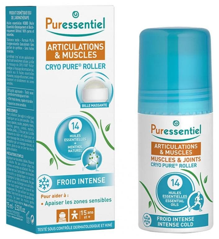 Puressentiel Muscles & Joints Cryo Pure Roller with 14 Essential Oils 75ml