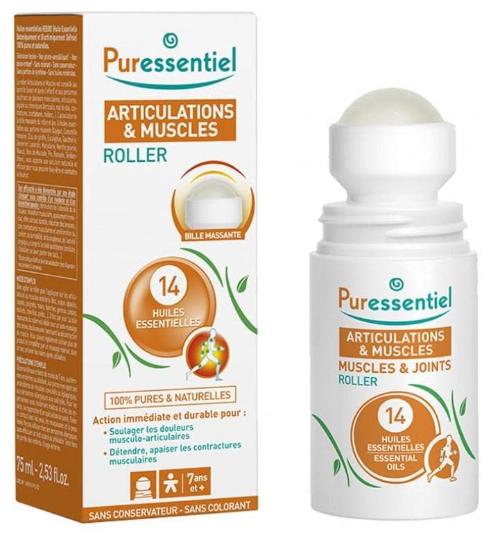 Puressentiel Muscles and Joints Roller with 14 Essential Oils 75ml