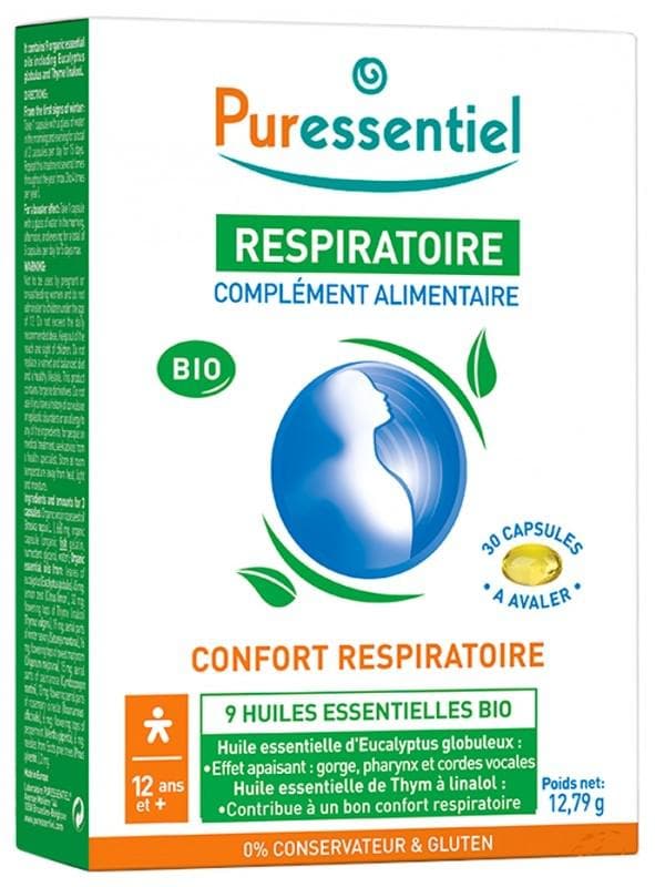 Puressentiel Respiratory Organic Food Supplement 30 Gel-Caps