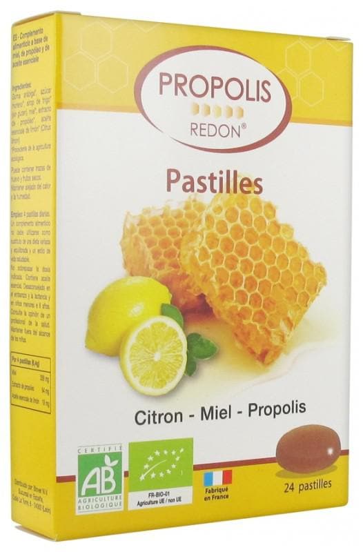 Redon Propolis Lozenges Lemon Honey Propolis 24 Organic Lozenges