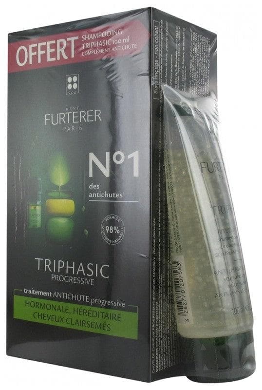 René Furterer Triphasic Progressive Ritual Progressive Anti-Hair Loss Treatment 8 x 5,5ml + Stimulating Shampoo 100ml Free