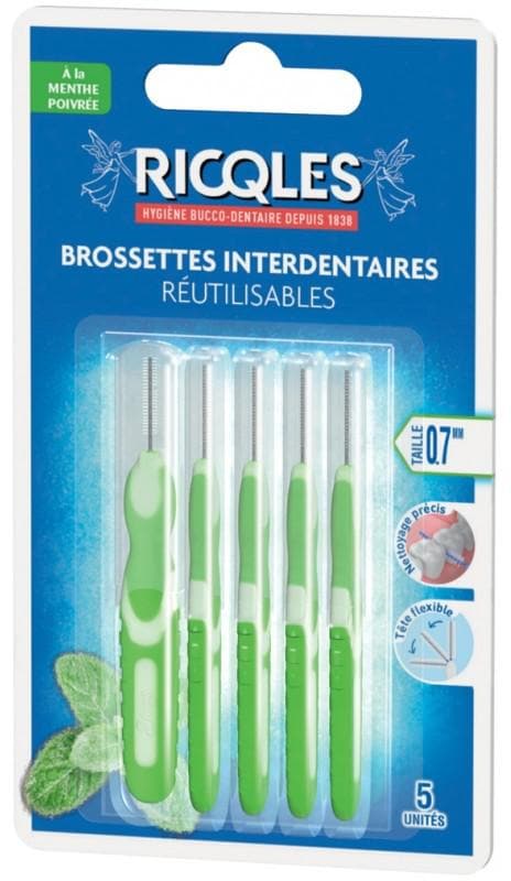 Ricqlès 5 Reusable Interdental Brushes Size: 0,7mm