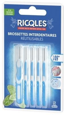 Ricqlès - 5 Reusable Interdental Brushes - Size: 0.9mm