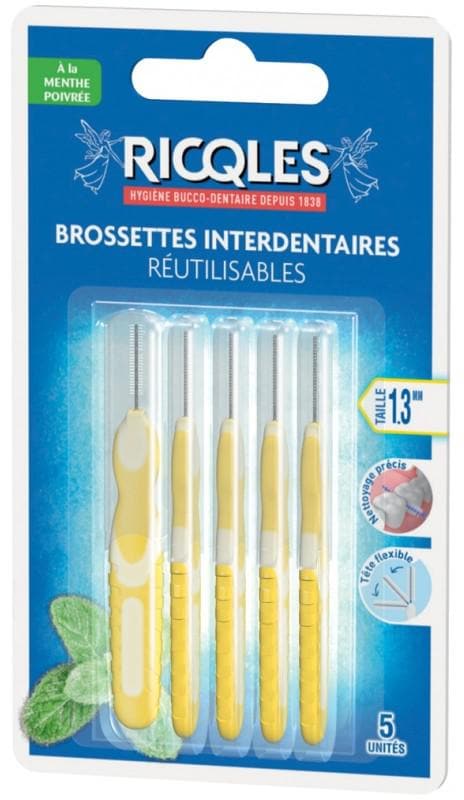 Ricqlès 5 Reusable Interdental Brushes Size: 1,3mm