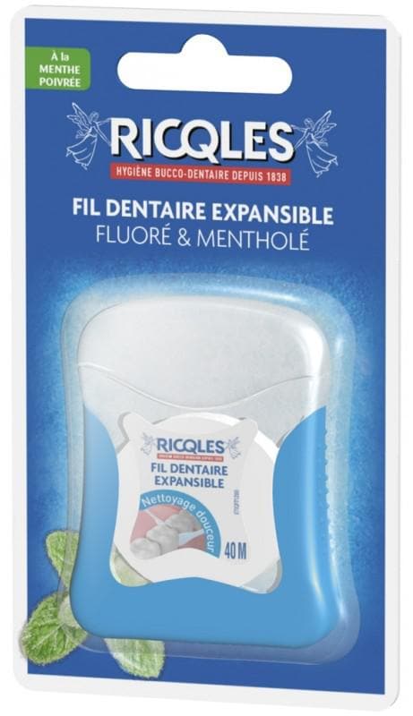 Ricqlès Expandable Fluorinated and Mentholated Dental Floss 40m