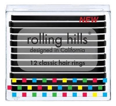 Rolling Hills - 12 Classic Hair Rings - Colour: Black
